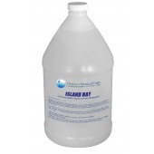 A large, semi-transparent gallon jug labeled "Island Bay" with blue text, featuring a logo of a globe. The bottle has a white cap and a clean, minimalist design.