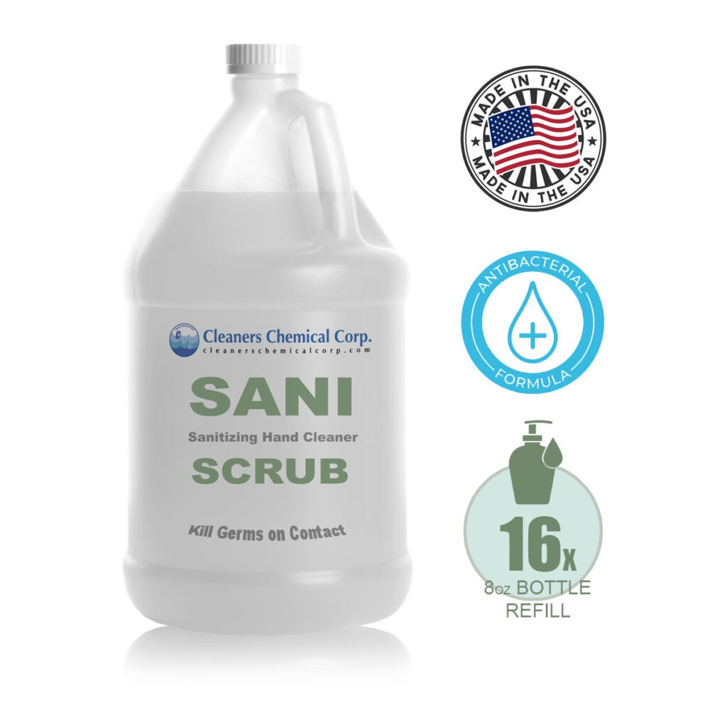 SANI Scrub is a gallon bottle of sanitizing hand cleaner